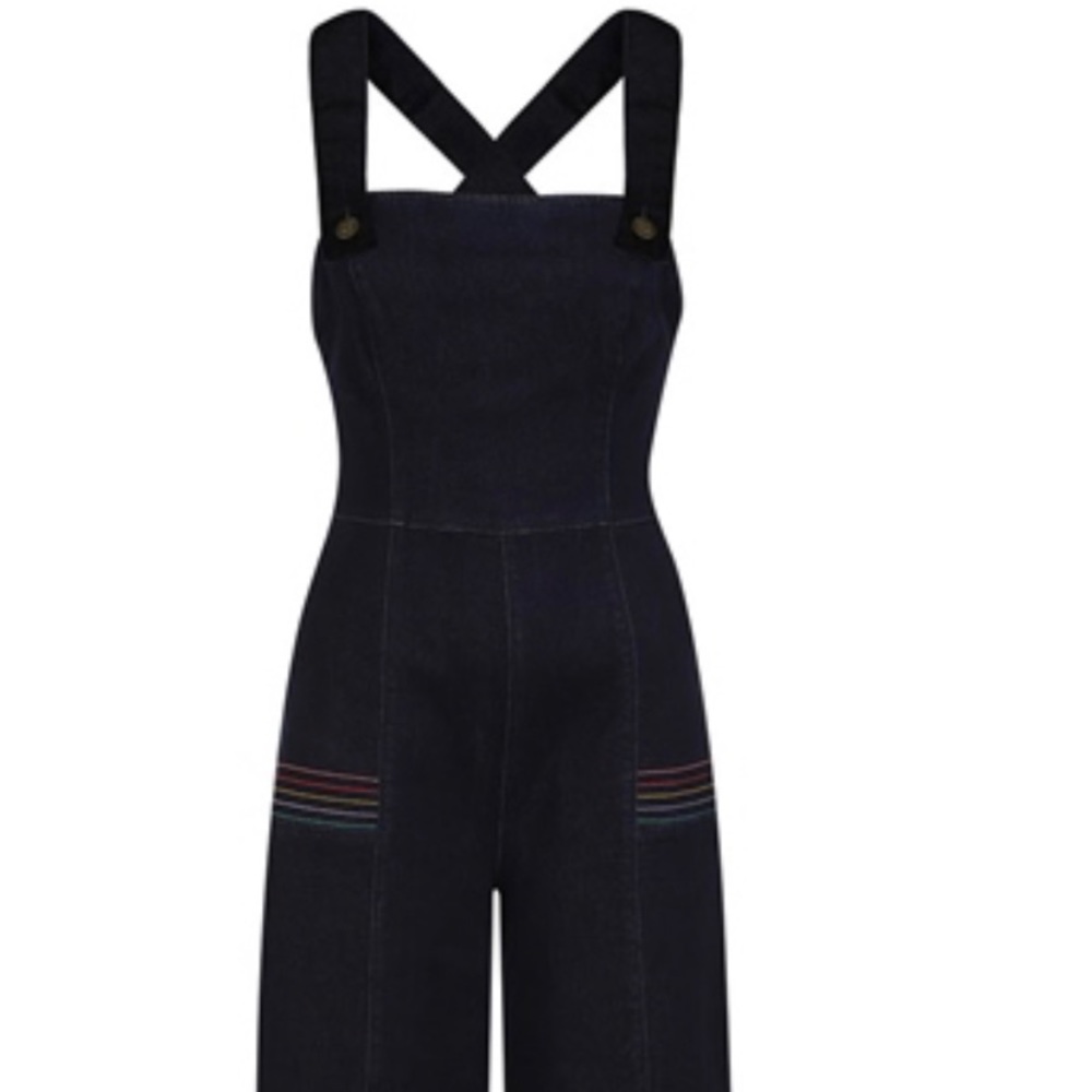 NEW with tags!!! Buttons still wrapped! Collectif Rainbow denim overalls